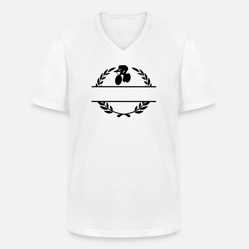 Bahnradfahrer Lorbeerkranz - Männer-T-Shirt mit V-Ausschnitt - Weiß