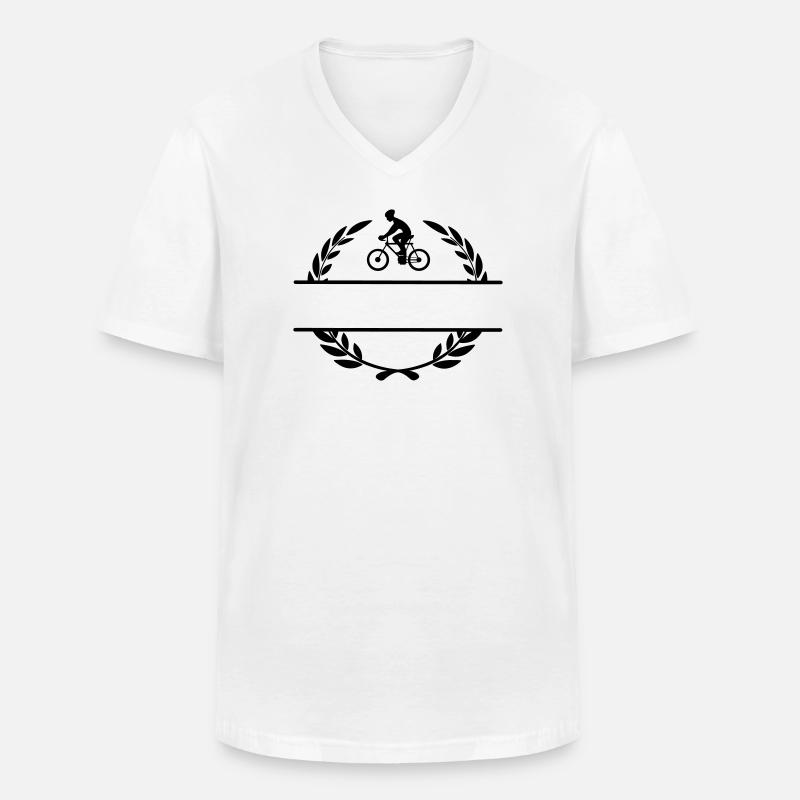 Radfahrer im Lorbeerkranz - Männer-T-Shirt mit V-Ausschnitt - Weiß