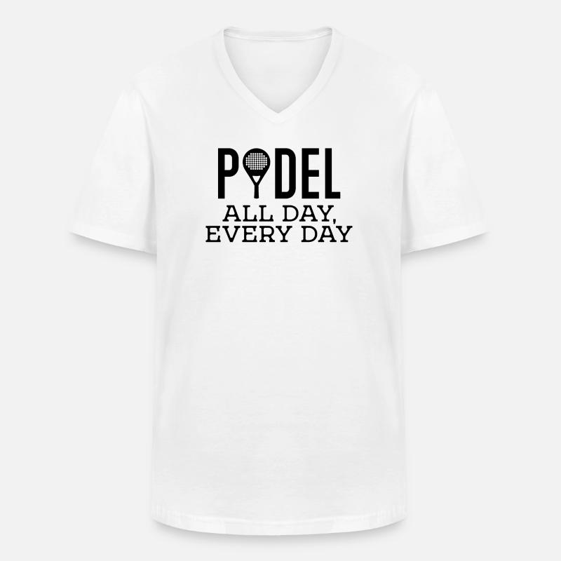 Schläger Padel Training Padelspiel Statement - Männer-T-Shirt mit V-Ausschnitt - Weiß