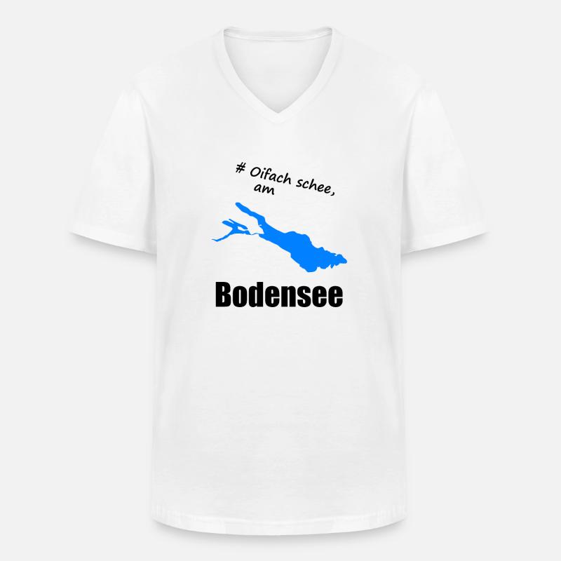 # Oifach schee, am Bodensee - Männer-T-Shirt mit V-Ausschnitt - Weiß
