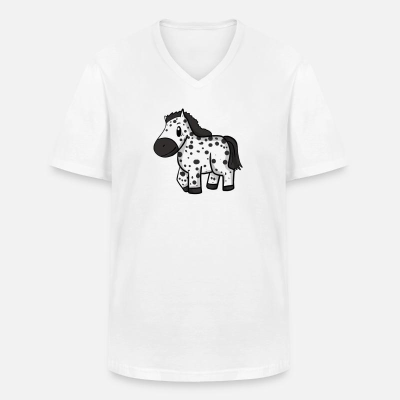 Pferd - Männer-T-Shirt mit V-Ausschnitt - Weiß
