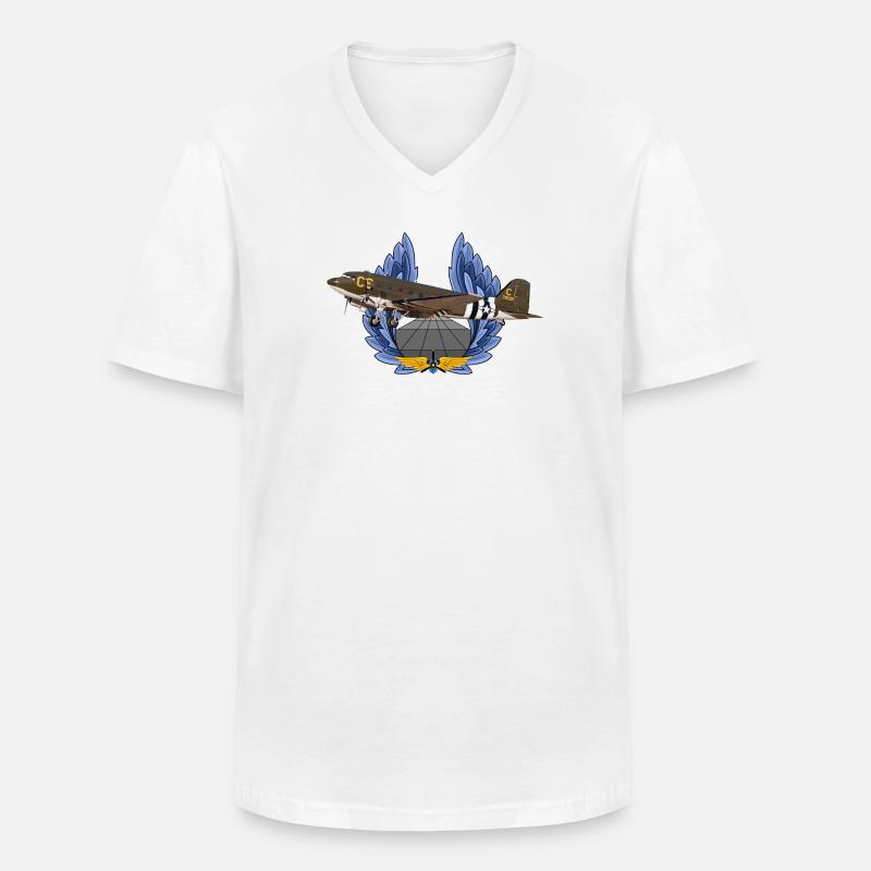 C-47 DC-3 - Männer-T-Shirt mit V-Ausschnitt - Weiß