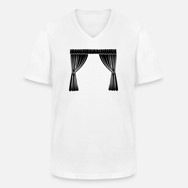 Logo der Vorhänge - Männer-T-Shirt mit V-Ausschnitt - Weiß