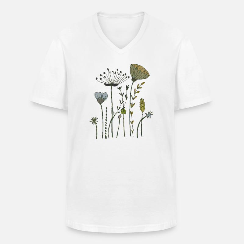 trockenblumen gewebe - Männer-T-Shirt mit V-Ausschnitt - Weiß