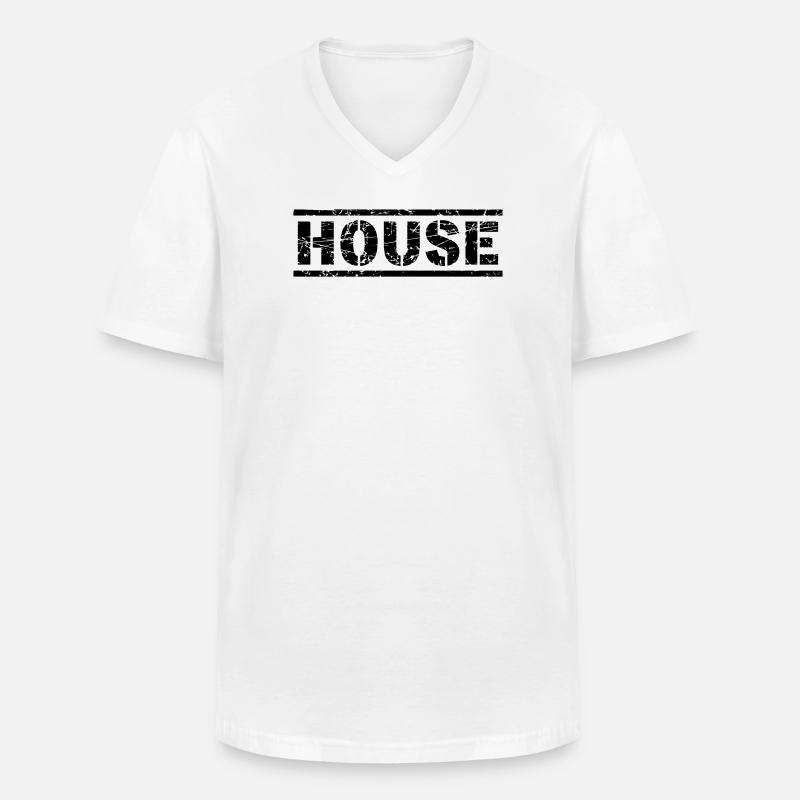 House - Männer-T-Shirt mit V-Ausschnitt - Weiß