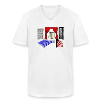 Sun protections - Men's V-Neck T-Shirt - white - Front - AI Model Male 185 light (185cm)
