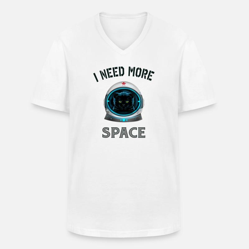 I need more space cat - Männer-T-Shirt mit V-Ausschnitt - Weiß