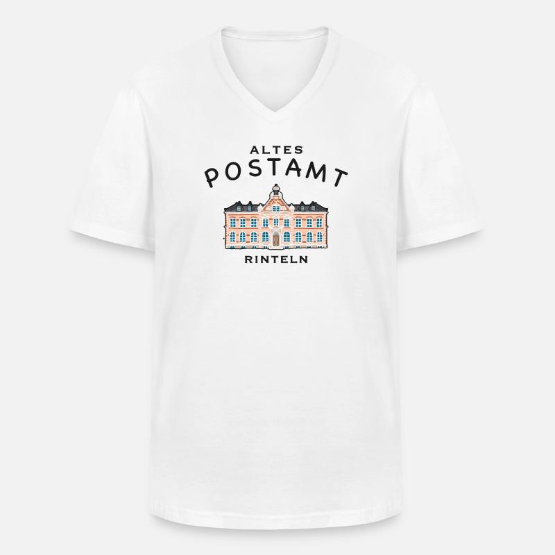 Rinteln, altes Postamt - Männer-T-Shirt mit V-Ausschnitt - Weiß