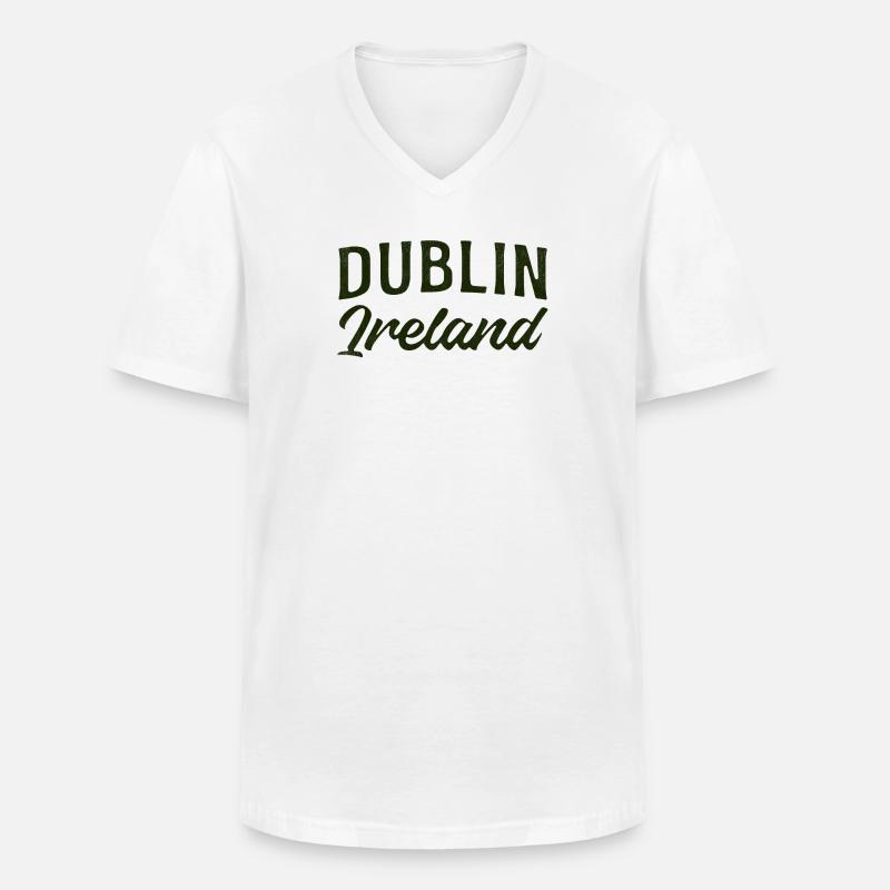 Dublin Irland Script Typografie - Männer-T-Shirt mit V-Ausschnitt - Weiß