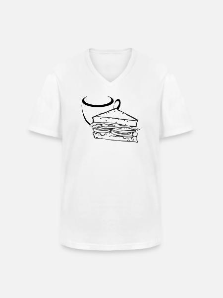 Breakfast Sandwich - Men's V-Neck T-Shirt - white