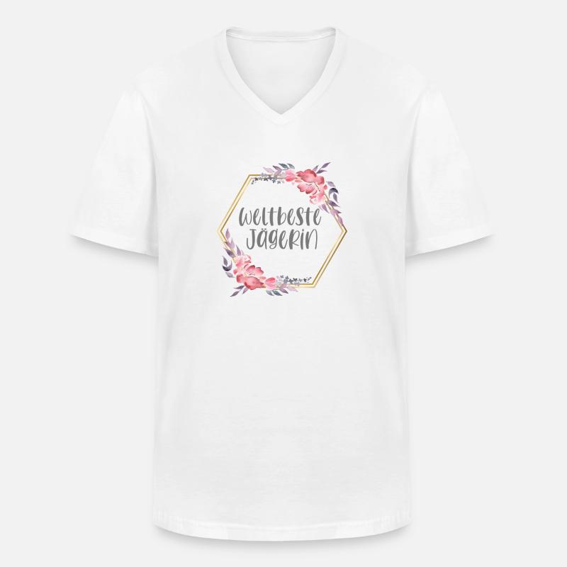Weltbeste Jägerin Jagd Beruf Geschenk - Männer-T-Shirt mit V-Ausschnitt - Weiß