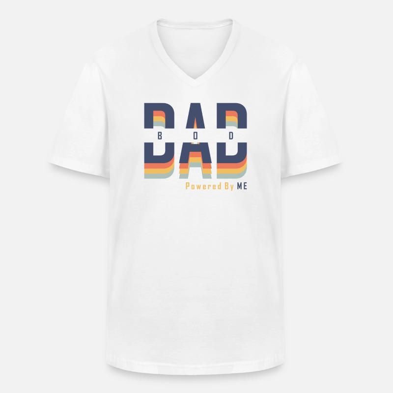 Dad Bod powered by Me - Männer-T-Shirt mit V-Ausschnitt - Weiß