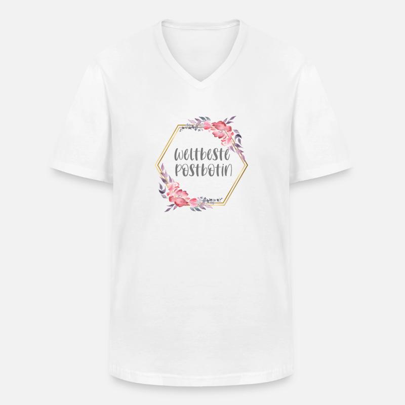 Weltbeste Postbotin Post Beruf Geschenk - Männer-T-Shirt mit V-Ausschnitt - Weiß
