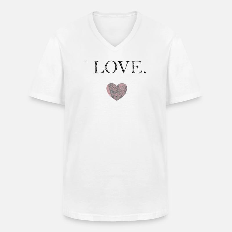 FÜR SIE - Männer-T-Shirt mit V-Ausschnitt - Weiß
