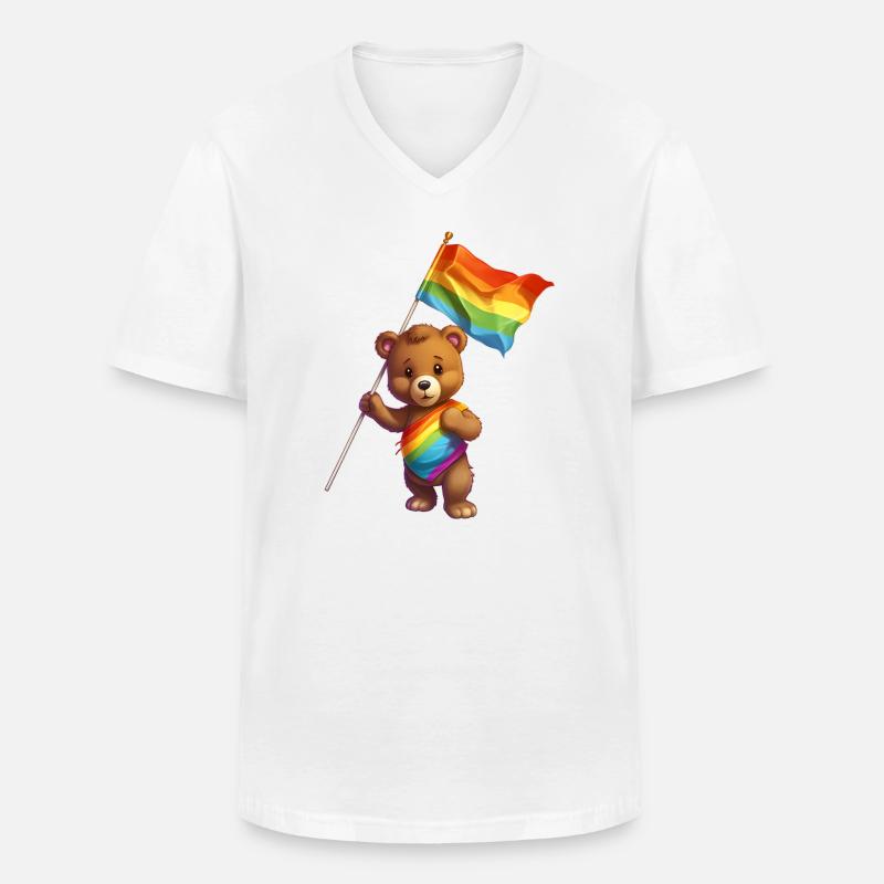 Liebe ist eine Bärennotwendigkeit - Männer-T-Shirt mit V-Ausschnitt - Weiß