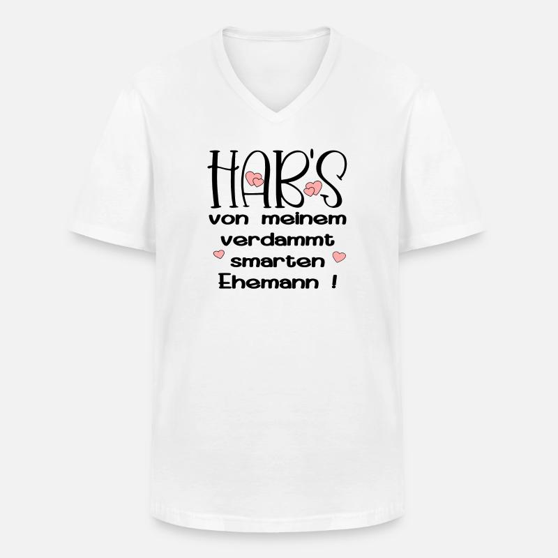 EHEPARTNER SPRÜCHE - SMARTER EHEMANN - HUMOR - Männer-T-Shirt mit V-Ausschnitt - Weiß