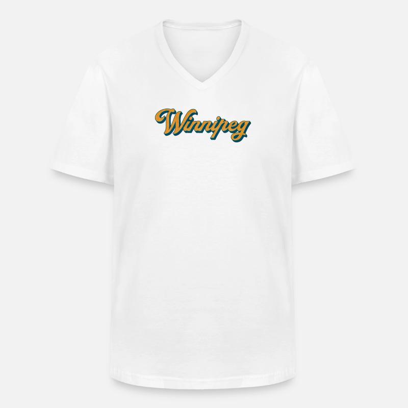 Winnipeg Retro Script - Männer-T-Shirt mit V-Ausschnitt - Weiß