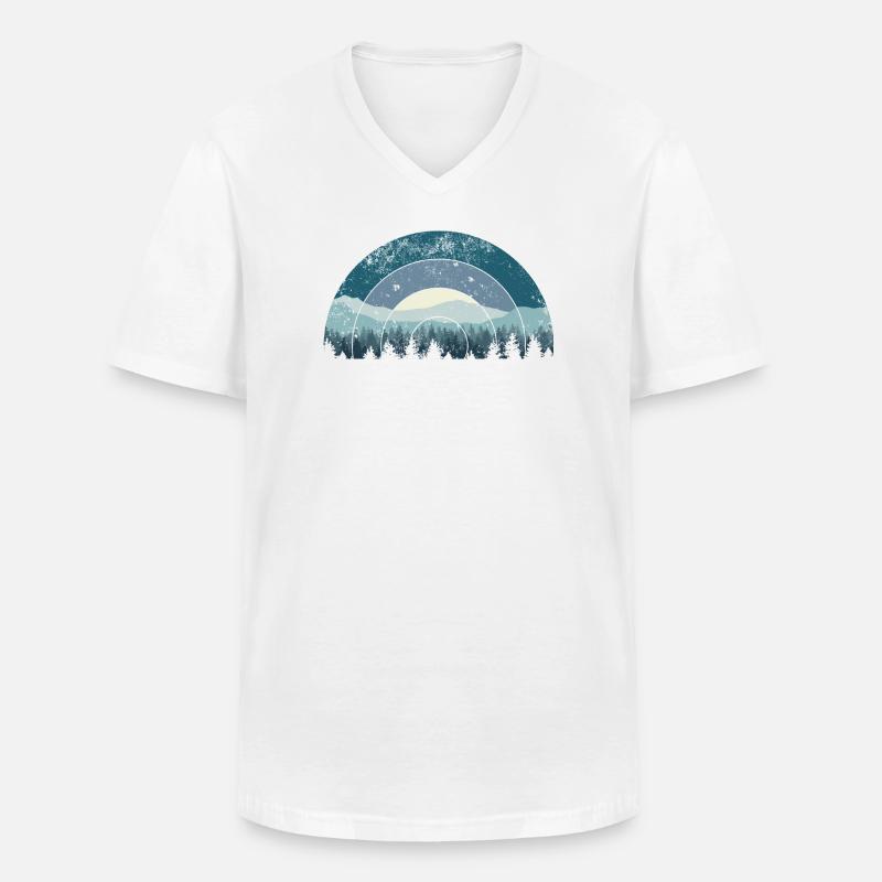 Blue Arc Forest Landschaft - Männer-T-Shirt mit V-Ausschnitt - Weiß
