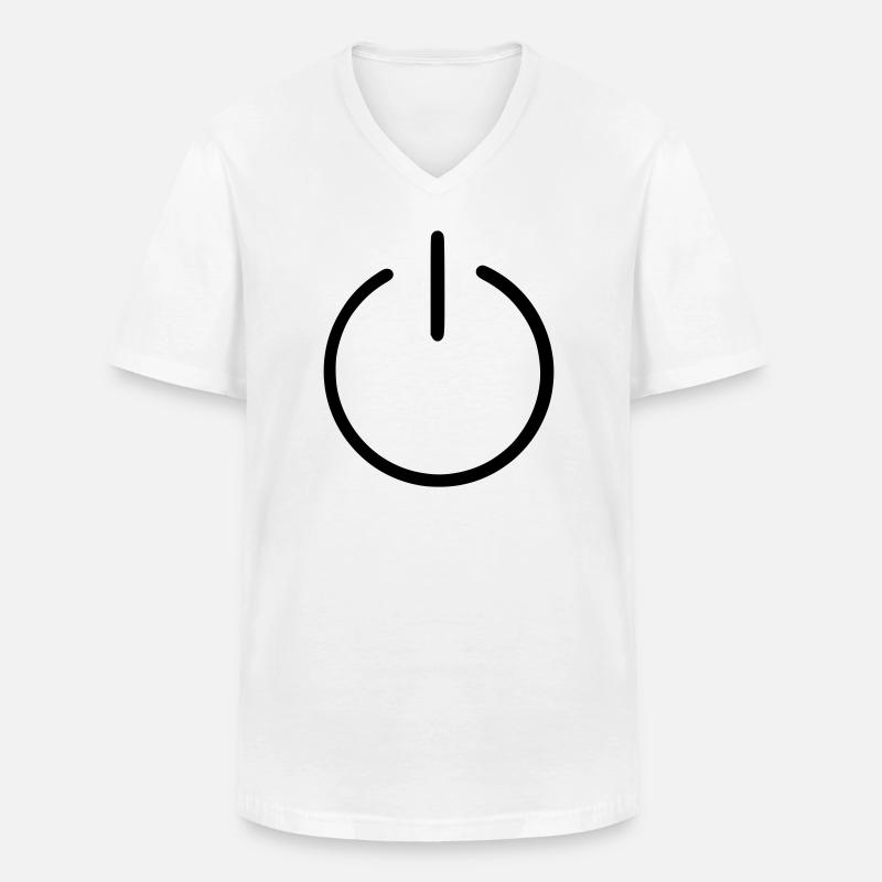 Ein uns Aus Knopf - Männer-T-Shirt mit V-Ausschnitt - Weiß