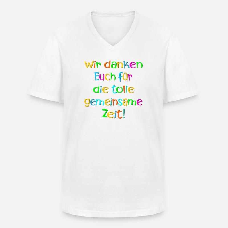 Abschiedssprüche Team - Dankbarkeit ZEIT - Männer-T-Shirt mit V-Ausschnitt - Weiß