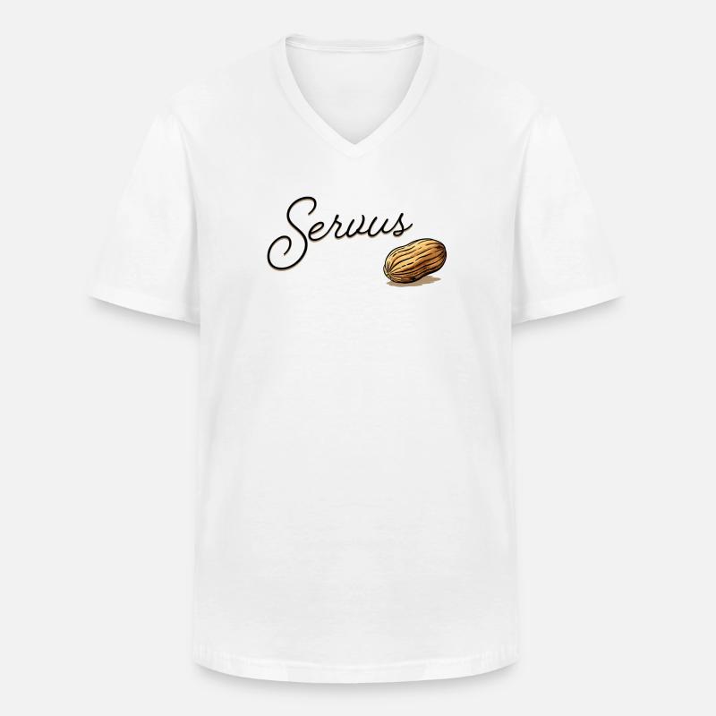 Serius Mandel Script Design - Männer-T-Shirt mit V-Ausschnitt - Weiß