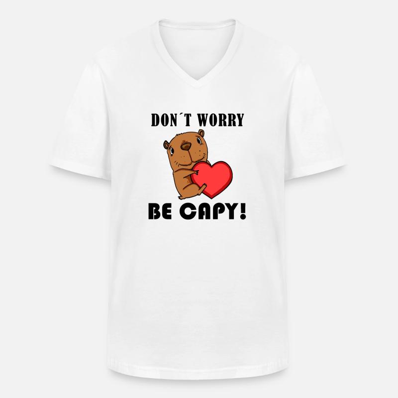 Capybara Wasserschwein Geschenk - Männer-T-Shirt mit V-Ausschnitt - Weiß