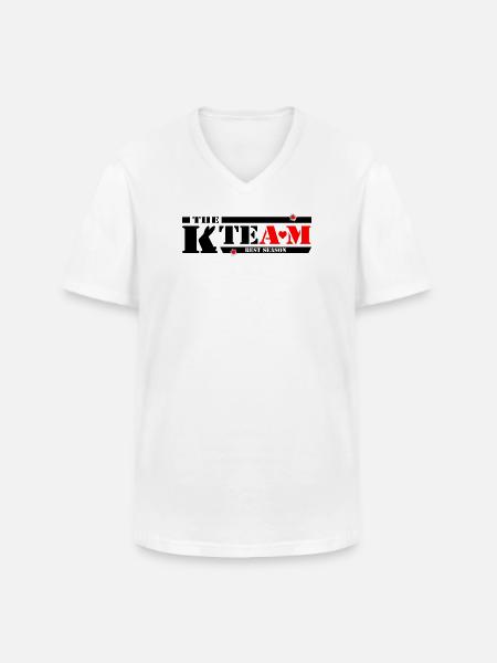 The K Team - Männer-T-Shirt mit V-Ausschnitt - Weiß