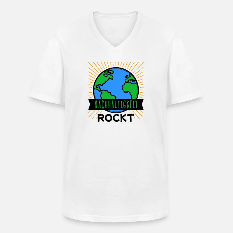 Nachhaltigkeit Mutter Erde Umwelt Statement Planet - Männer-T-Shirt mit V-Ausschnitt - Weiß