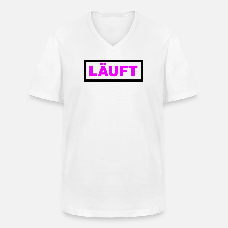 Läuft - Männer-T-Shirt mit V-Ausschnitt - Weiß