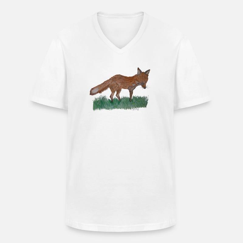 Ich bin nur ein Fuchs - Männer-T-Shirt mit V-Ausschnitt - Weiß