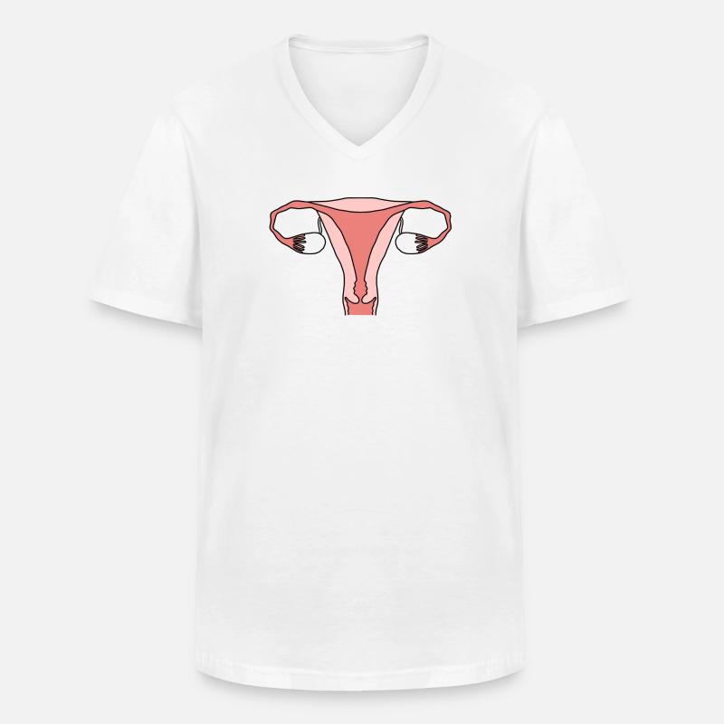 Uterus Gebärmutter - Männer-T-Shirt mit V-Ausschnitt - Weiß