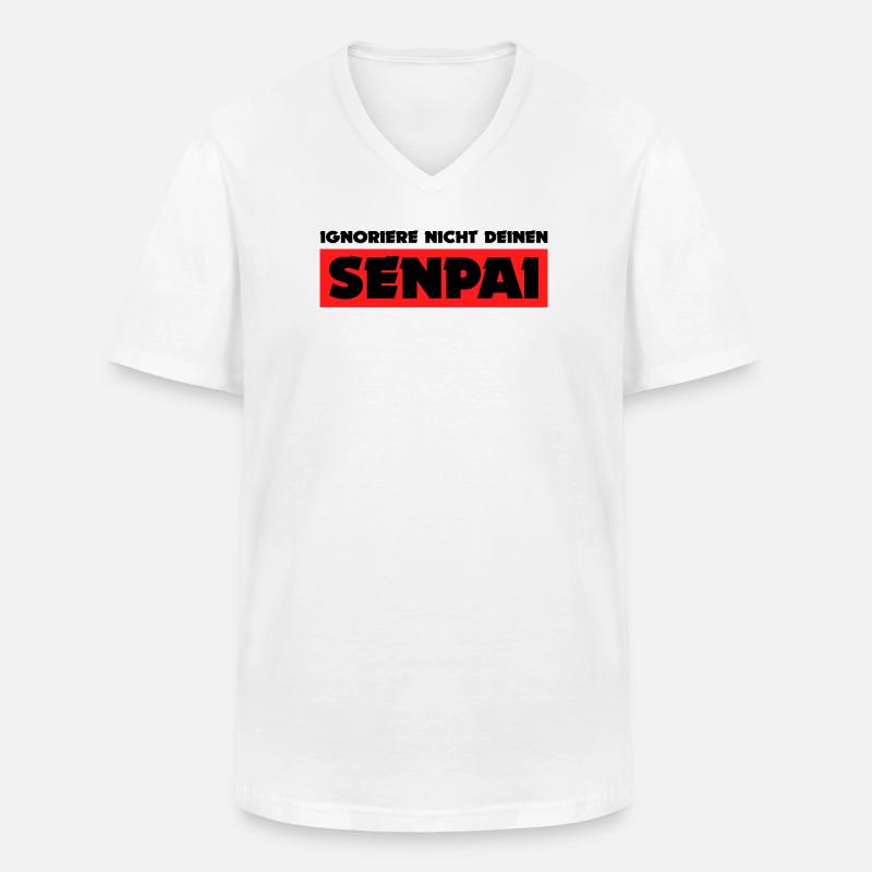 Senpai Statement Mangastyle Anime Japan Comic - Männer-T-Shirt mit V-Ausschnitt - Weiß