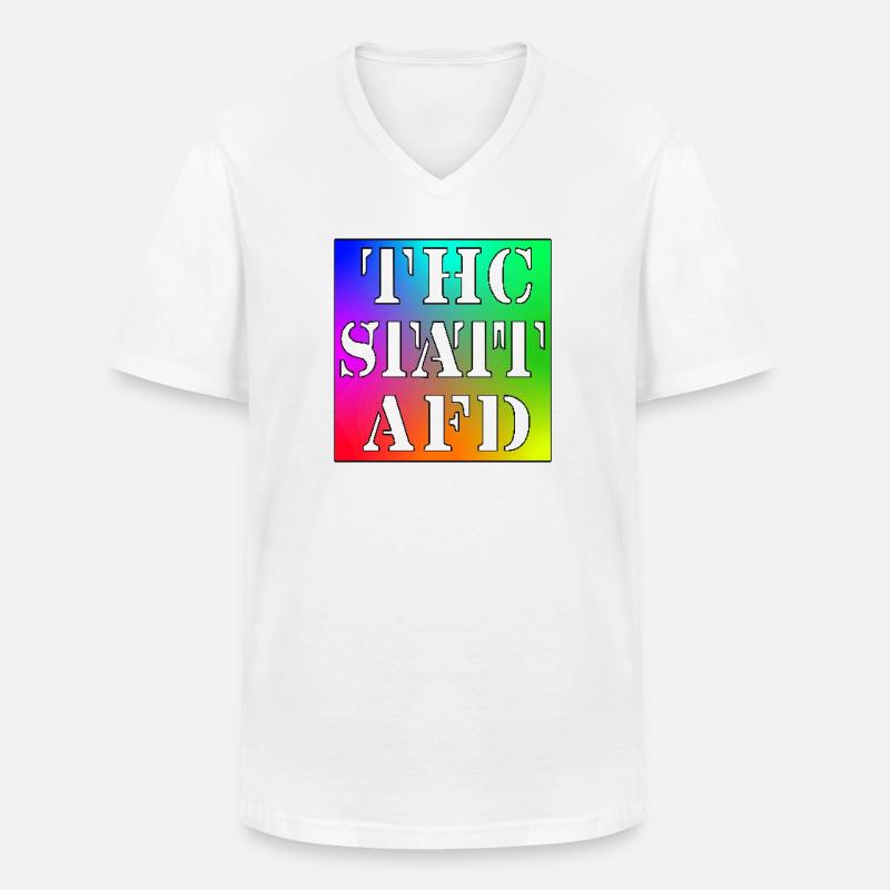 THC STATT AFD - Männer-T-Shirt mit V-Ausschnitt - Weiß