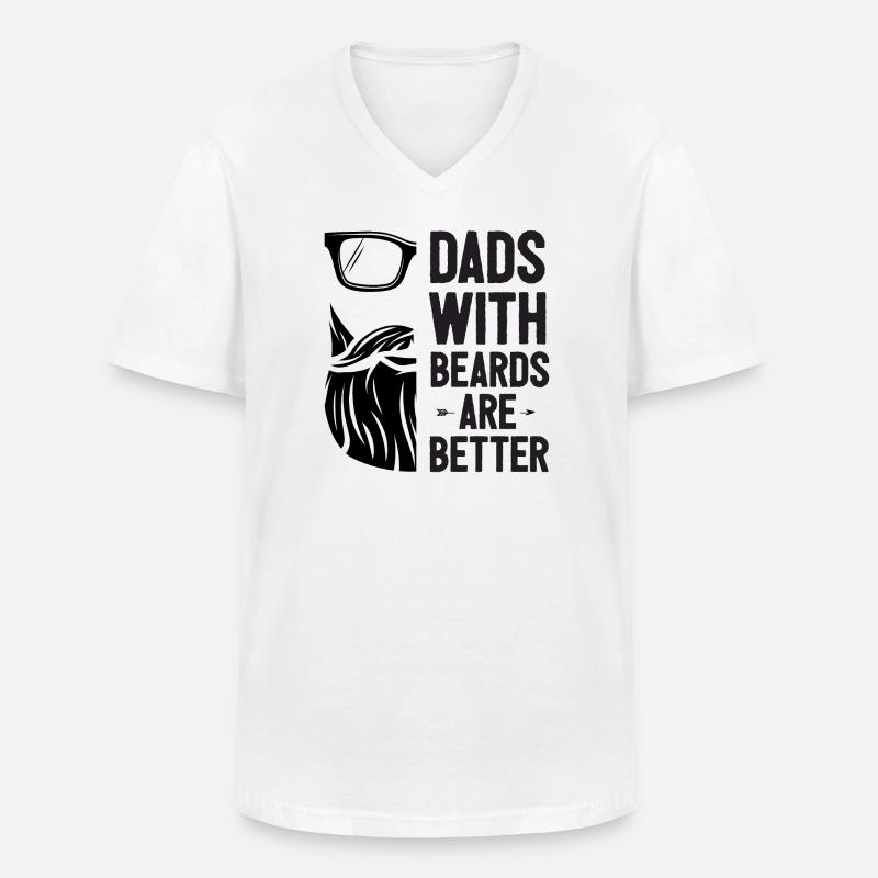 Väter mit Bärten sind besser - Männer-T-Shirt mit V-Ausschnitt - Weiß