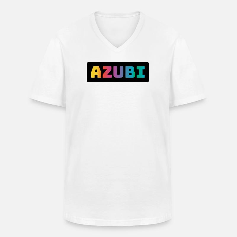 Azubi Tshirt coloured black - Männer-T-Shirt mit V-Ausschnitt - Weiß