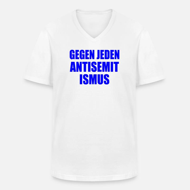 Gegen jeden antisemitismus - Männer-T-Shirt mit V-Ausschnitt - Weiß