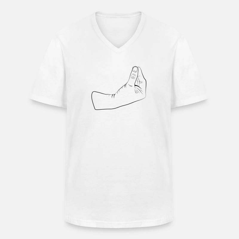 Was willst du Geste - Männer-T-Shirt mit V-Ausschnitt - Weiß