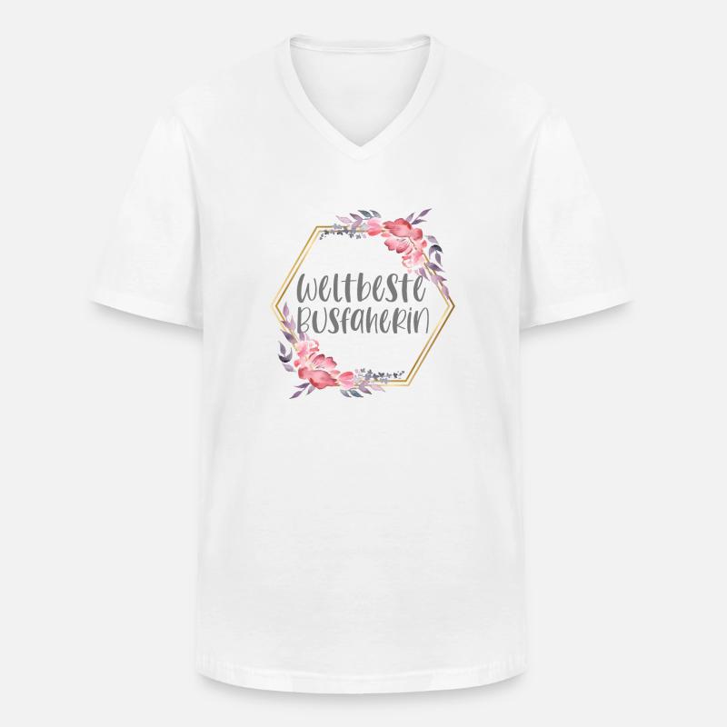 Busfahrerin Bus Beruf Geschenk - Männer-T-Shirt mit V-Ausschnitt - Weiß