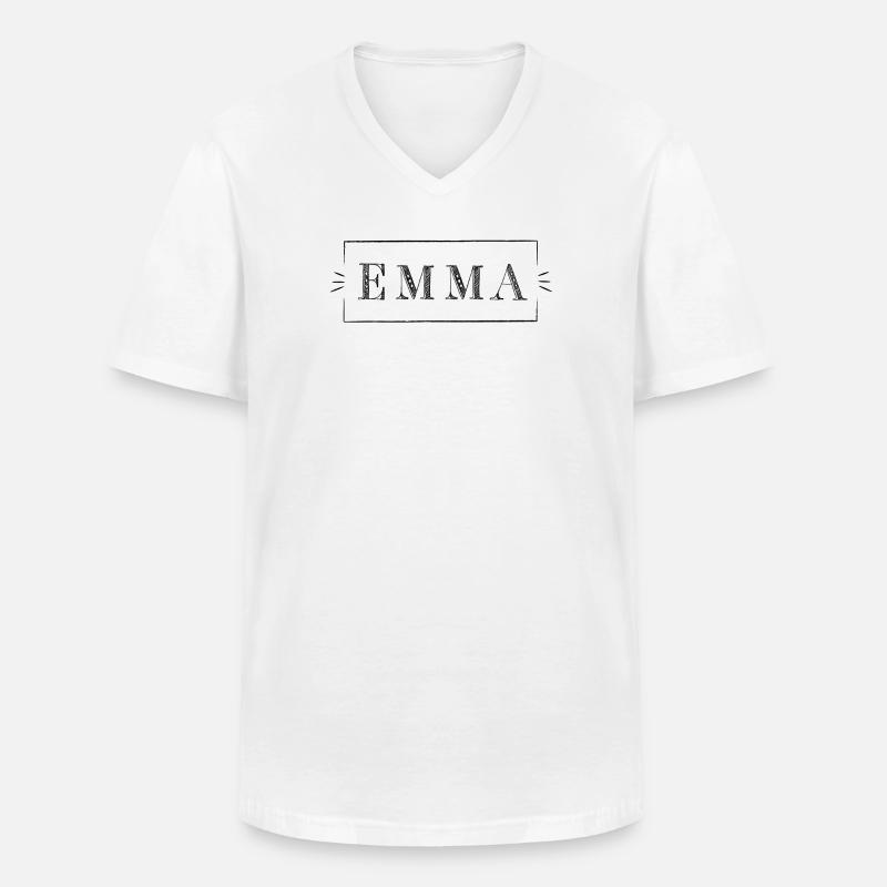 EMMA - name in a frame - Männer-T-Shirt mit V-Ausschnitt - Weiß