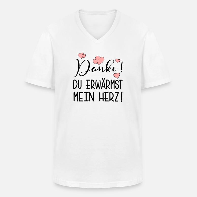 DANKE SPRÜCHE - DANKBARKEIT AUSDRÜCKEN - Männer-T-Shirt mit V-Ausschnitt - Weiß