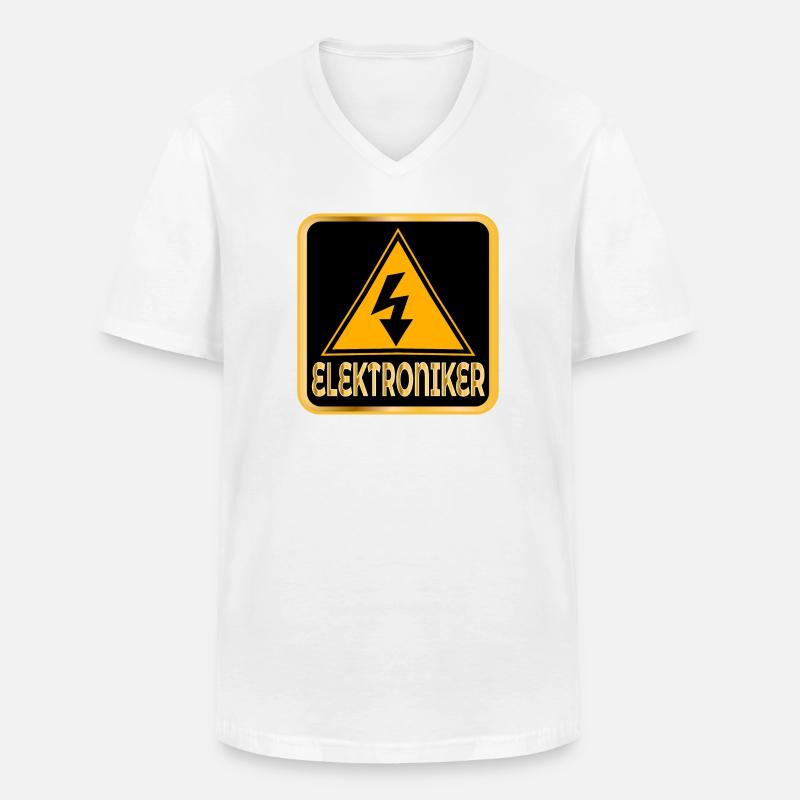 BERUFE ELEKTRONIKER ELEKTROTECHNIK - Männer-T-Shirt mit V-Ausschnitt - Weiß