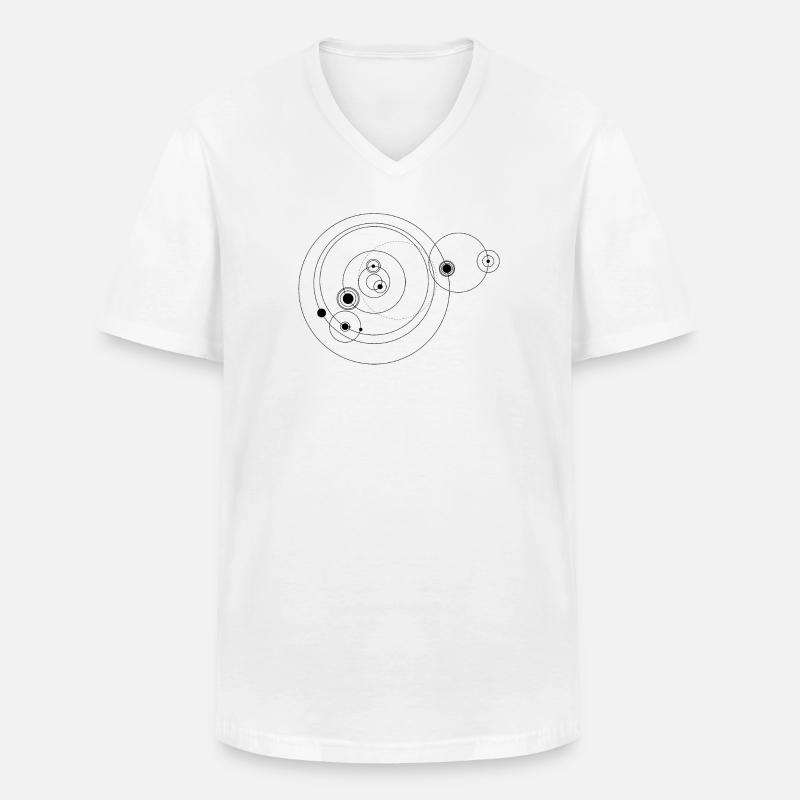 Sonnensystem only (schwarz) - Männer-T-Shirt mit V-Ausschnitt - Weiß