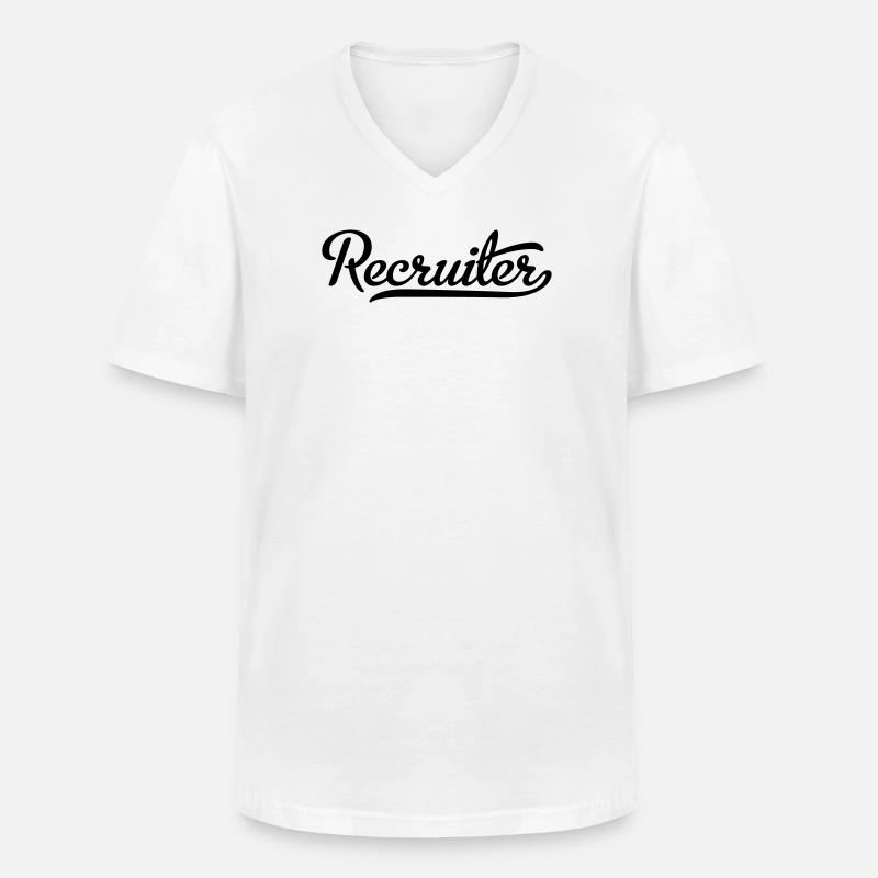 Recruiter - Männer-T-Shirt mit V-Ausschnitt - Weiß