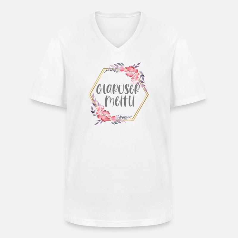 Schweiz Glarus Mädchen Heimat Geschenk - Männer-T-Shirt mit V-Ausschnitt - Weiß