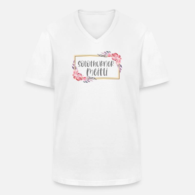 Schweiz Solothurn Mädchen Heimat Geschenk - Männer-T-Shirt mit V-Ausschnitt - Weiß