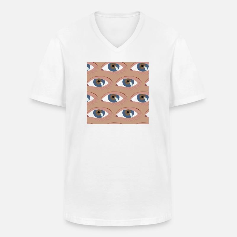 Die Augen aufgereiht - Männer-T-Shirt mit V-Ausschnitt - Weiß