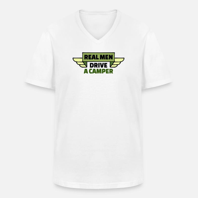 Camper Camping Statement Wanderer Wohnmobil Urlaub - Männer-T-Shirt mit V-Ausschnitt - Weiß