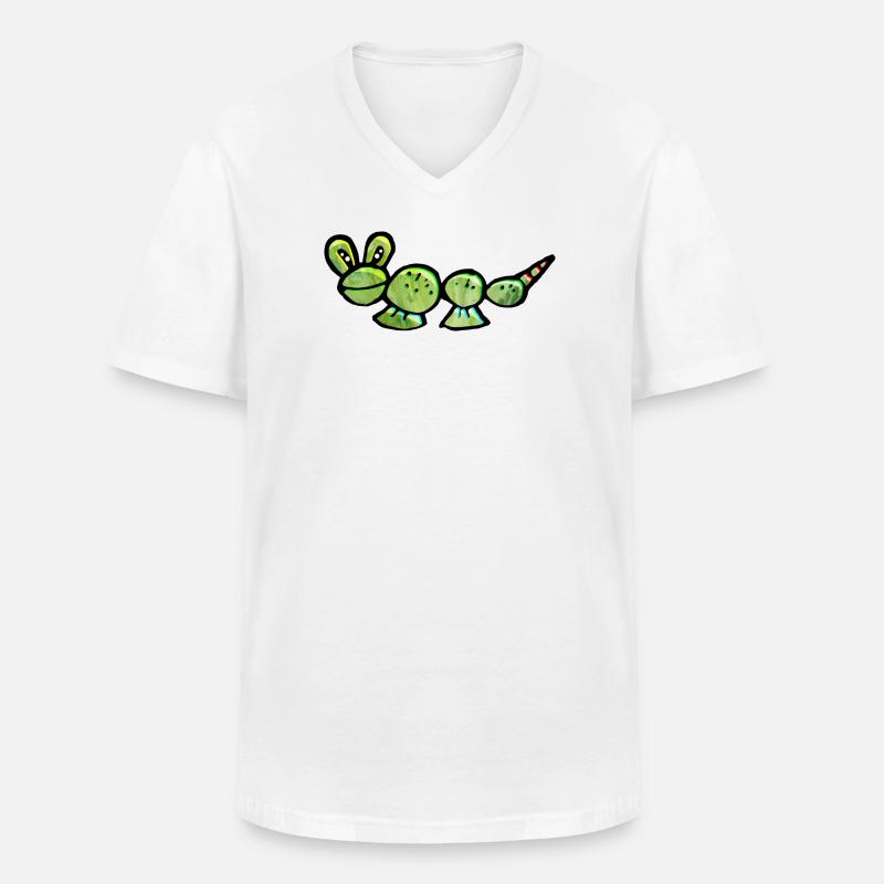 Crazy Raupe vom Mars - Männer-T-Shirt mit V-Ausschnitt - Weiß