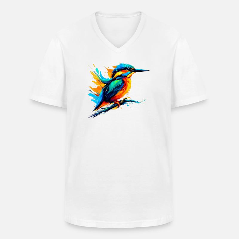 Eisvogel - Männer-T-Shirt mit V-Ausschnitt - Weiß