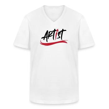 artist pinsel logo Kunst Symbol Pinselstrich icon - Männer-T-Shirt mit V-Ausschnitt - Weiß - Vorne - AI Model Male 185 light (185cm)